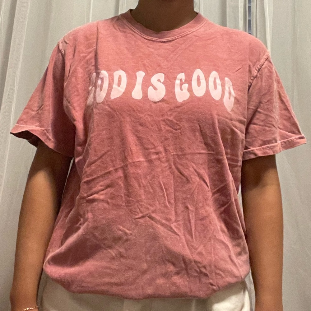 Comfort Colors Cumin Red God Is Good Tee - Size M